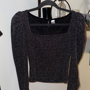 Divided Black Sparkle Blouse